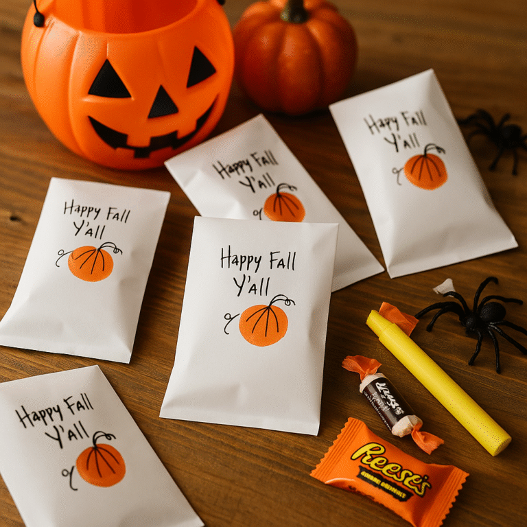 Pumpkin Thumb Print Candy Pockets